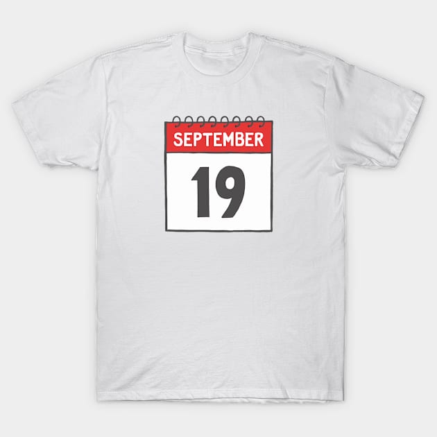 September 19th Daily Calendar Page Illustration T-Shirt by jenellemcarter